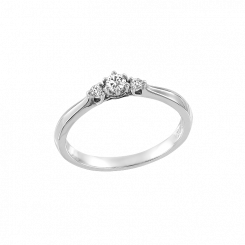 Exquisite women's ring in white gold 585, with brilliant-cut diamonds 0.145 ct. WSI