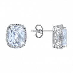 Ohrstecker, Silber 925, mit Zirkonia, Größe ca. 10x11 mm