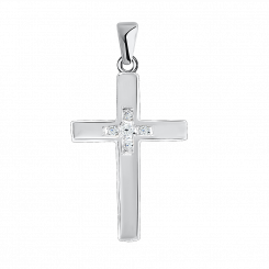 Kreuzanhänger, Silber 925, mit Zirkonia, Höhe ca. 31 mm