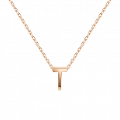Kette mit Anhänger-Buchstabe "T", Russisches Rotgold 585, Höhe des Anhängers ca. 7 mm, Kettenlänge ca. 44 cm