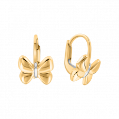 Charming earrings, yellow gold 585, height approx. 12 mm