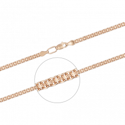 Attractive chain and bracelet, russian red gold 585, width approx. 3,2 mm
