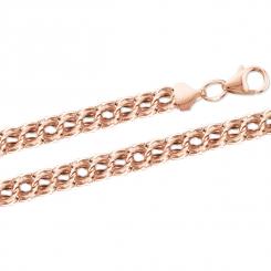 Striking chain, red gold 585, weaving - Bismarck, width approx. 4 mm, weight in 45 cm approx. 5,8 g.