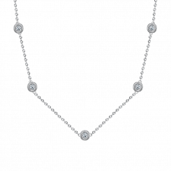 Collier, Silber 925, mit Zirkonia, Länge ca. 42-45 cm, 45-50 cm