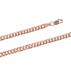 Excellent chain and/or bracelet, Russian red gold 585, diamond-cut curb link design, width approx. 4 mm, weight in 19 cm approx. 4,2 gr., weight in 45 cm approx. 9,2 gr.