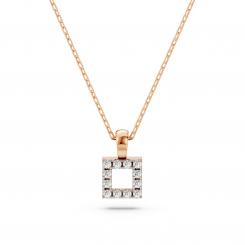 Necklace, red / white and yellow gold 585, with brilliant-cut diamonds approx. 0,06 ct. GSI