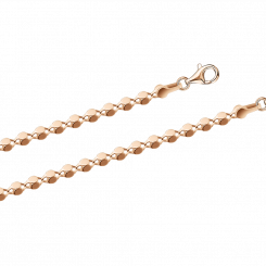 Bracelet made of russian red gold with a fineness of 585, link width approx. 2x2 mm