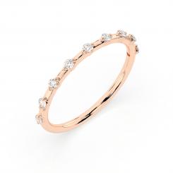 Women's ring, red / white and yellow gold 585, with brilliant-cut diamonds approx. 0,18 ct. GSI