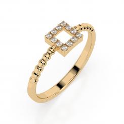 Women's ring, red / white and yellow gold 585, with brilliant-cut diamonds approx. 0,07 ct. GSI