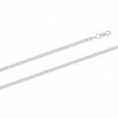 Refined chain made of 925 sterling silver, double anchor design, width approx. 3 mm