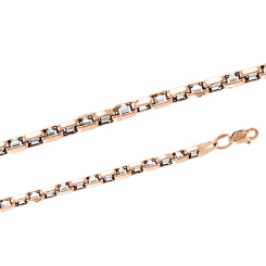 Beautiful chain, red and white gold 585, chain for women or men, width approx. 3 mm, weight in 50 cm approx. 11,8 g.