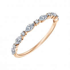 Women's ring, russian red gold 585, with diamonds approx. 0,34 ct. GSI