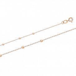 Elegant 585 rose gold anklet with bead accents, length approx. 24–27 cm