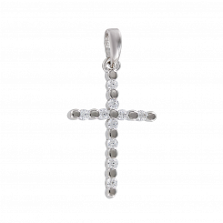 Attraktiver Anhänger Kreuz, Silber 925, mit 10 Zirkonia, Höhe ca. 22 mm