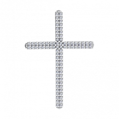Kreuzanhänger, Silber 925, mit Zirkonia, Höhe ca. 31 mm