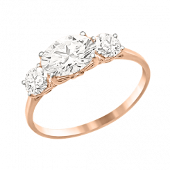 Schöner Damenring aus Rotgold 585, mit Zirkonia