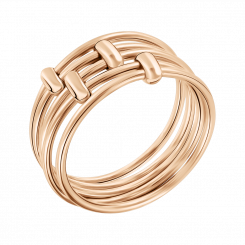 Moderner Mehrfachring aus russischem Rotgold 585