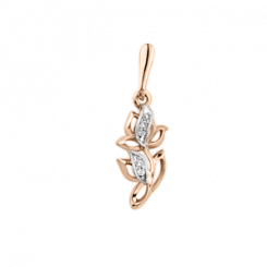 feiner Anhänger, Rotgold 585, Zirkonia, Höhe ca. 20 mm, ca. 0,95 gr.