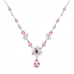 Charmante Collier, Silber 925, mit Zirkonia, Länge ca. 40 cm