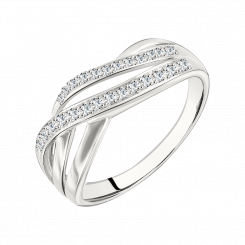Graceful women's ring, silver 925, with 26 cubic zirconia