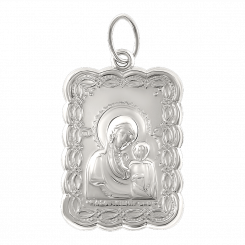 Wunderschöner Ikonenanhänger „Mutter Gottes“, Silber 925, mit Gravur, Höhe ca. 38 mm