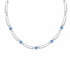 Collier aus 925er Silber mit Zirkonia, Länge ca. 45 cm