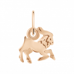 Lovely pendant Zodiac sign - Capricorn, 22.12-20.01, red gold 585, height approx. 13 mm 