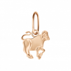 Lovely pendant Zodiac sign - Taurus, 21.04-20.05, red gold 585, height approx. 16 mm