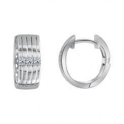 Beautiful earrings, silver 925, with zirconia, width approx. 6 mm, height approx. 15 mm
