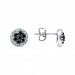 Ohrstecker, Silber 925, mit Zirkonia, Durchmesser ca. 8 mm