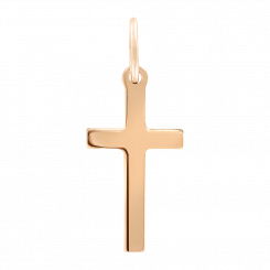 Classic four-pointed cross, Russian red gold 585, height approx. 24 mm