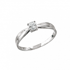 Attractive women's ring, white gold 585, with zirconia Swarovski