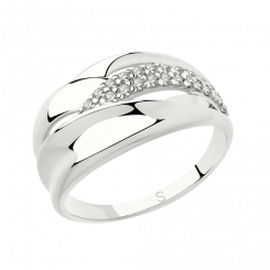 Charming ladies ring, silver 925, with 23 zirconia, front width approx. 11 mm