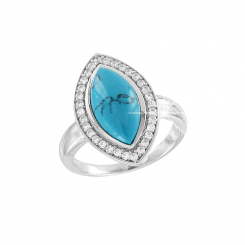 Ladies Ring out of Silver 925° with Türkis and zirconia