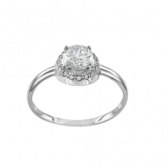очаровательное женское кольцо из белого золота  585 пробы с  Swarovski  Zirconia 