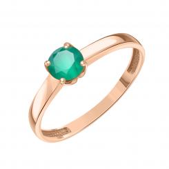 Women's ring, Russian red gold 585, with agate, stone diameter approx. 5-6 mm