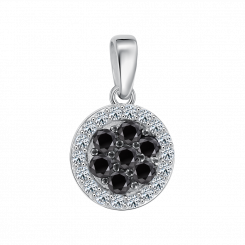Anhänger, Silber 925, mit Zirkonia, Durchmesser ca. 10 mm, Höhe ca. 16 mm