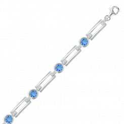 Elegantes Armband aus 925er Silber mit Zirkonia, Länge ca. 19 cm, Breite ca. 6 mm