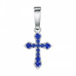 Kreuzanhänger, Silber 925, mit Zirkonia, Höhe ca. 18 mm