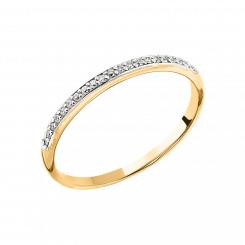 Attractive women's ring in yellow gold 585 with brilliant-cut diamonds 0.084 ct. WSI