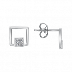 Ohrstecker, Silber 925, mit Zirkonia, Größe ca. 8x8 mm