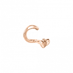 Zartes Nasenpiercing aus Rotgold 585 mit Herzmotiv