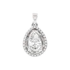 mondäner Anhänger, Silber 925, Zirkonia, Höhe ca. 25 mm