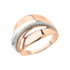 Elegant women's ring in silver 925, gold plated, with zirconia