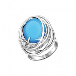 Ladies Ring out of Silver 925° with Türkis and zirconia
