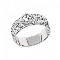 Astounding women's ring in white gold 585, with brilliant-cut diamonds 0.51 ct. WSI.