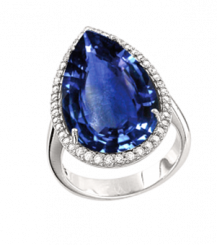 hochwertiger Damenring, Silber 925, Saphir HTS, Zirkonia. Regulärer Preis 109,- €. Sonderpreis 69,- €