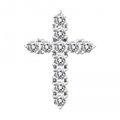 Schöner Kreuzanhänger, Silber 925, mit farblosen Zirkonia, Höhe ca. 23 mm