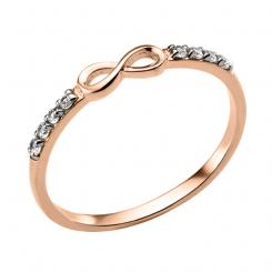 Damenring aus Russischem Rotgold 585 mit Zirkonia