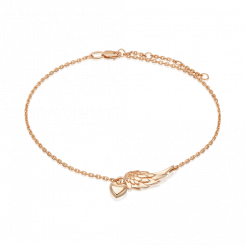 Attractive anklet "Wing", Russian red gold 585, length approx. 23-27 cm
